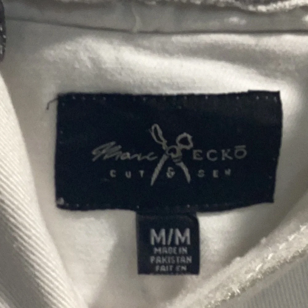 New  Wot MarcEcko Cut & Sew  Denim Hoodie White And Gray Jacket . - Picture 2 of 10